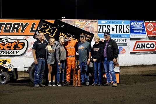Thram, Zebell and Bickett Drive to Bike Night Presented by Indian Motorcycle of Sioux Falls Wins at Huset’s Speedway