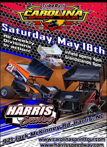 TriboDyn Lubricants Carolina Sprint Tour Invading Harris Speedway This Saturday