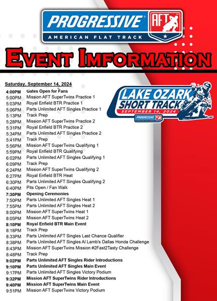 18th Annual Lake of the Ozarks Bikefest Info for 2024 Progressive AFT Season Finale