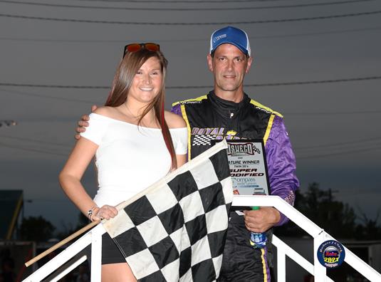 Sitterly Charges from Fifteenth for First Oswego Supermodified Win of 2021