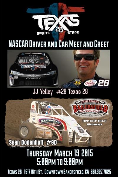 Yeley "Meet and Greet" Thursday in Bakersfield before USAC Western Midgets