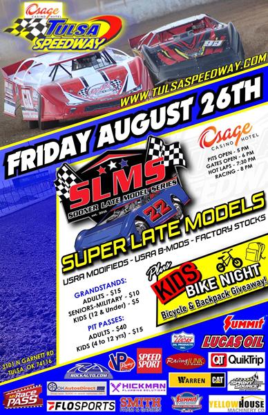 Sooner Late Model Series for their one stop at the Osage Casino & Hotel Tulsa Speedway.