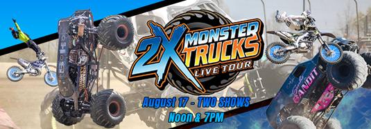 2X Monster Trucks at Tulsa Speedway on Saturday August 17th!