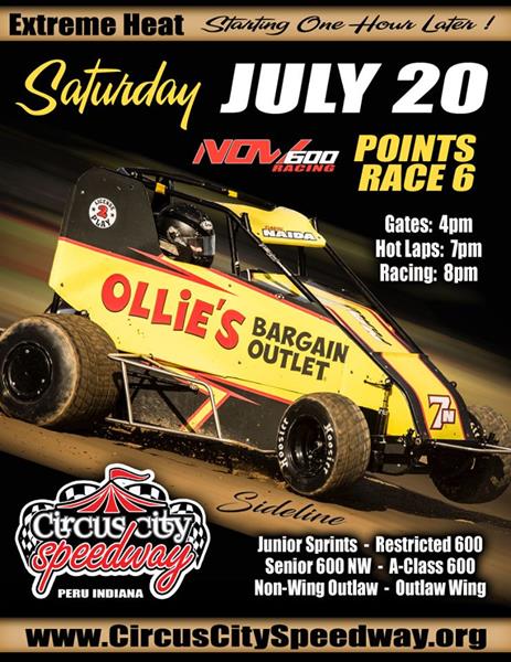 Circus City Speedway Readies for Sixth Points Race this Saturday Night