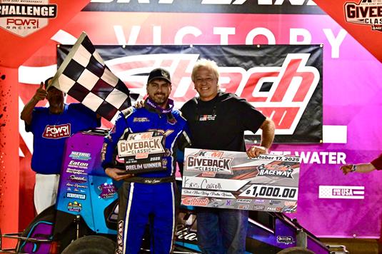 Kris Carroll Notches POWRi Stock Non-Wing Micro KKM Giveback Classic Night Two Win