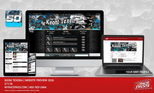 MyRacePass Builds Pro Platinum Driver Website for Keoni Texeira