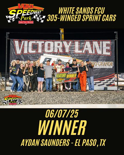 Aydan Saunders Wins with POWRi White Sands Federal Credit Union Vado 305 Sprints