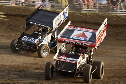 Ryan Timms races into both World of Outlaws features at Cedar Lake