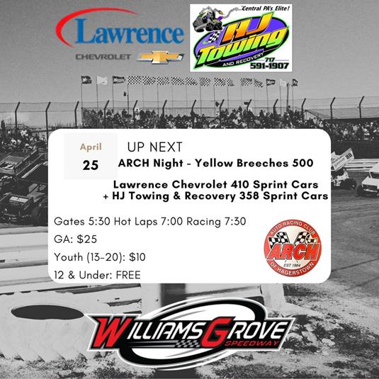 Yellow Breeches 500 For 410 Sprints And Twin 358 Sprint Mains Friday At Williams Grove