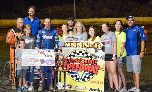 Kyle Clark Wins The Oil Fire Whiskey Iron Man 55 At Creek County Speedway
