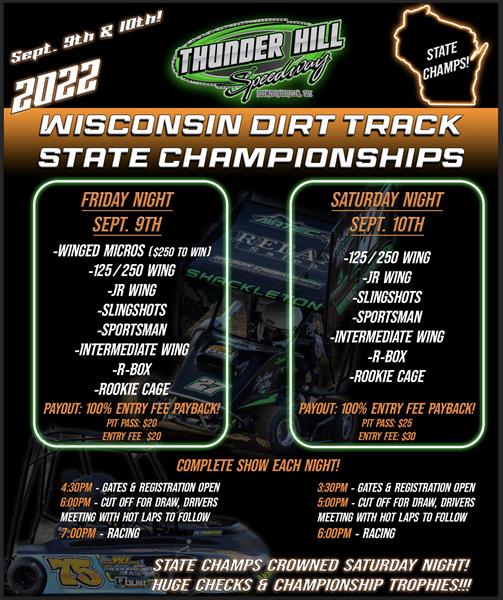 2022 Wisconsin Dirt Track State Championships at Thunder Hill Speedway
