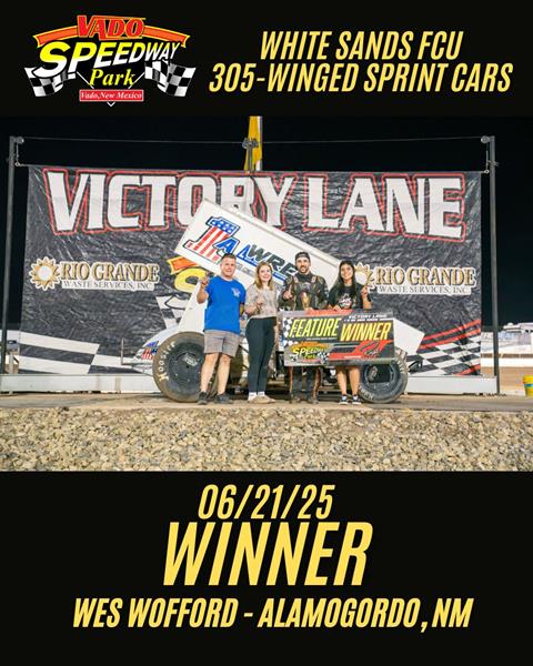 Wes Wofford Wins with POWRi White Sands Federal Credit Union Vado 305 Sprints
