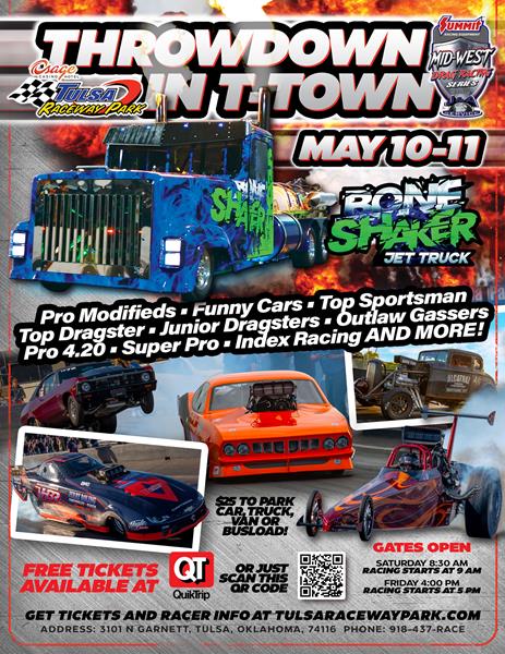 Spring Throwdown in T-Town Featuring Bone Shaker 18000hp Jet Semi, the Fastest Pro Mod and Funny Cars in the WORLD for FREE TICKETS!