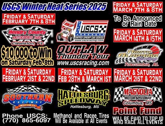 USCS Winter Heat Series 2025 preliminary schedule is released