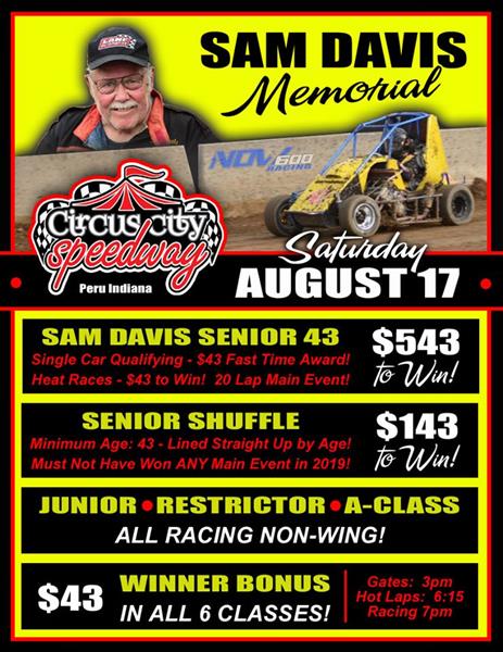 Sam Davis Memorial this Saturday at Circus City Speedway