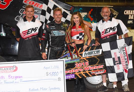 Bergman Wins at Badlands Following First Feature Made at 360 Knoxville Nationals