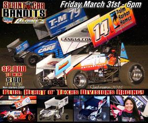 Two $2,000/win Bullring Ovals Kick Off 2017 Sprint Car Bandits Series on March 31st - April 1st
