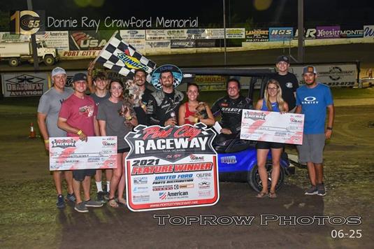Flud Wins Pair of Features During Donnie Ray Crawford Memorial Opener at Port City
