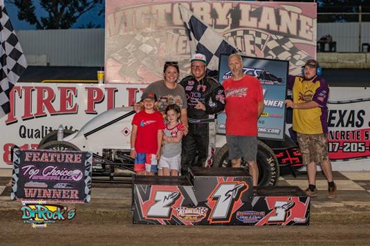 Chase Brewer Earns First ASCS Elite Non-Wing Win At Kennedale Speedway Park