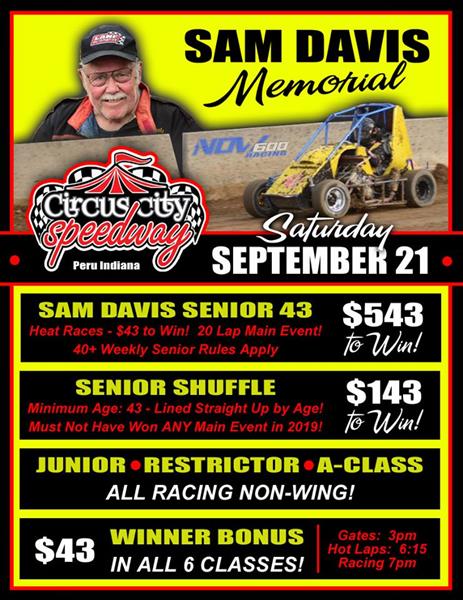 TAKE 2 >> Sam Davis Memorial this Saturday at Circus City Speedway