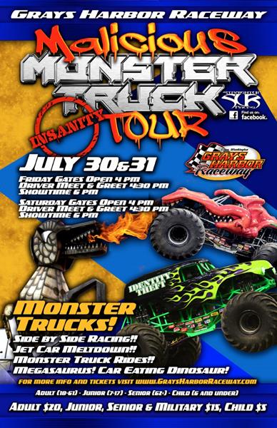 TICKETS FOR MONSTER TRUCKS ARE AT THE FRONT GATE