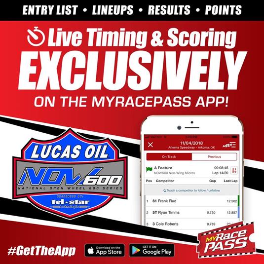 MyRacePass Becomes the Exclusive Race Day App of the Lucas Oil NOW600 National Series