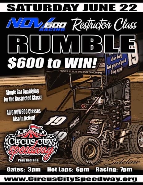 Restrictors Races for $600 Saturday at Circus City Speedway Along with NOW600 Weekly Racing