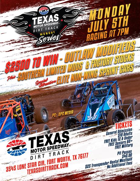 ASCS Elite Non-Wing Series Rolling Into Texas Motor Speedway Dirt Track
