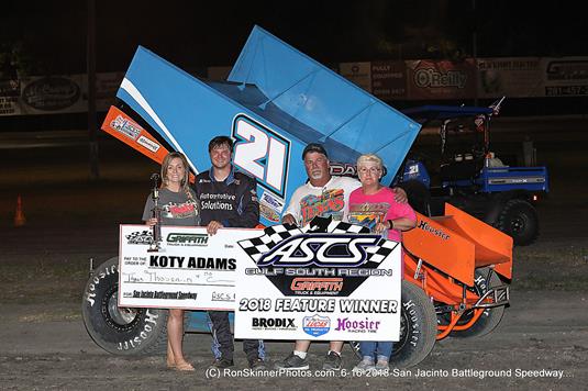 Koty Adams Snags ASCS Gulf South Win At Battleground