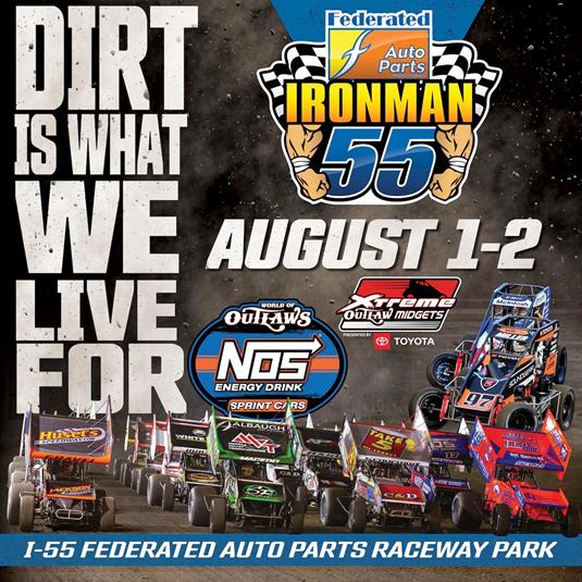 Ironman 55 hits the highbanked bullring of I-55 this Friday & Saturday, August 1st-2nd