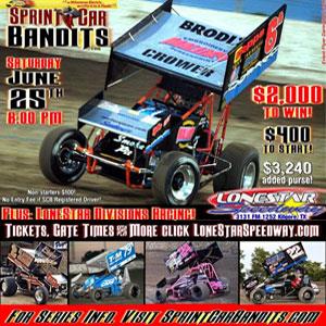 Sprint Car Bandits Event Revealed for LoneStar Speedway on Saturday June 25th; Superbowl Speedway Opener Saturday June 11!