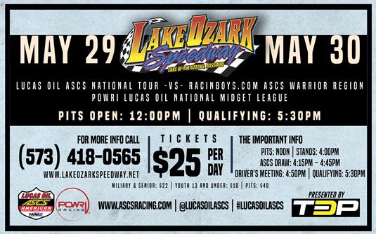 Lake Ozark Speedway With Time Trial Based Format Next For Lucas Oil American Sprint Car Series