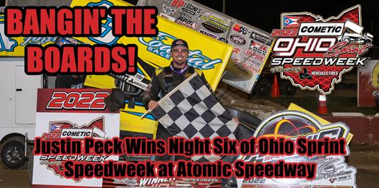Justin Peck becomes first repeat winner of Cometic Gasket Ohio Sprint Speedweek presented by Hercules Tires with Atomic Speedway win