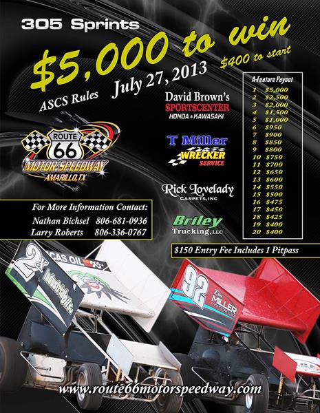 $5,000 payday announced for ASCS 305 in Amarillo