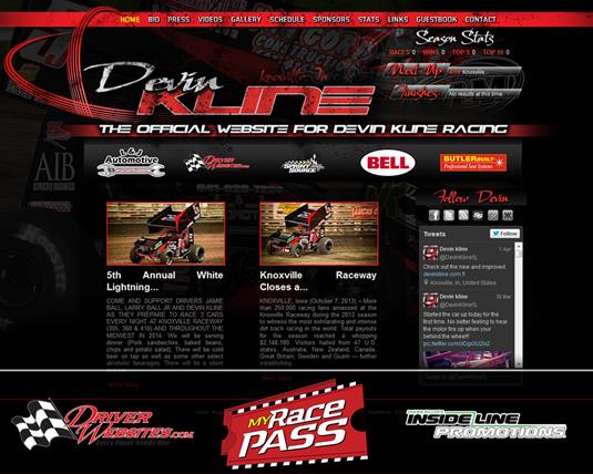 Driver Websites Builds Website for Knoxville Rookie Devin Kline