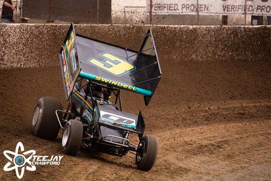 Swindell Battles to Overcome Misfortune at Sprint Car World Championship