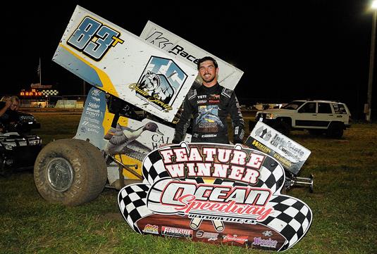 Tanner Carrick fends off late challenge to earn second straight Ocean Sprints win Friday