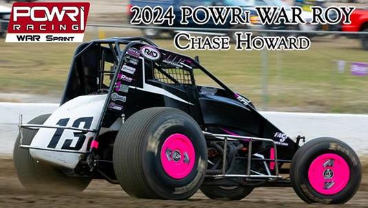 Chase Howard 2024 POWRi Wingless Auto Racing Sprint League Rookie of the Year Winner