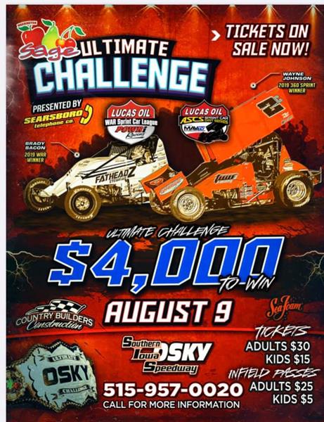 RacinBoys Providing the First-Ever Pay-Per-View of Ultimate Challenge on Sunday Prior to Starting ASCS Sprint Week at Lakeside Speedway