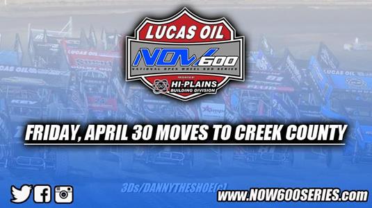 NOW600 National on Friday, April 30 Moves to Creek County Speedway