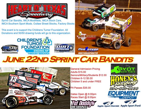Sprint Car Bandits invade HOT Speedway for the Childrens Tumor Foundation Night