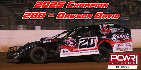 Dawson David Dominates to Secure 2025 POWRi B-Mod Championship