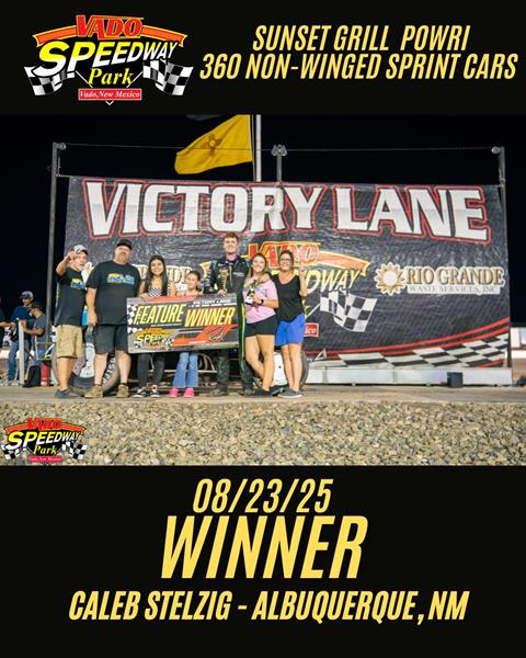 Caleb Stelzig Secures Win with Sunset Grill POWRi Vado Non-Wing Sprints