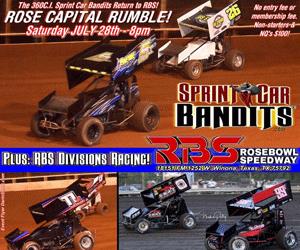 ROSE CAPITAL RUMBLE SAT. JULY 28th: SPRINT CAR BANDITS RETURN to ROSEBOWL SPEEDWAY!