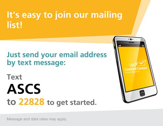 ASCS E-News Letter: Sign up Today!!