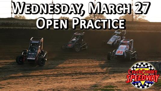 Open Practice Scheduled for Creek County Speedway on Wednesday, March 27th