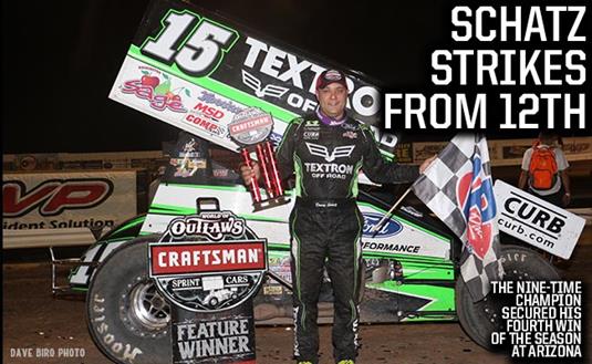 Schatz Storms from 12th for Fourth Win of Young Season