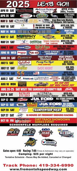 Fremont Speedway announces exciting and diverse 2025 Schedule!