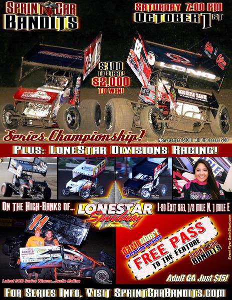 SPRINT CAR BANDITS SERIES CHAMPIONSHIP at LONESTAR SPEEDWAY - OCTOBER 1