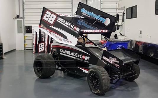 Bogucki Shakes SawBlade.com Sponsored Car Down Against the World of Outlaws